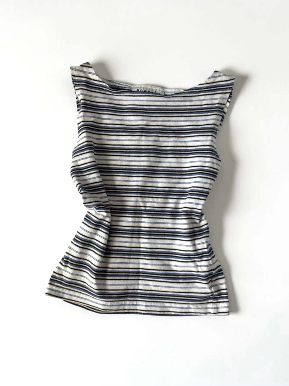 Y2K Energie Striped Boat Neck Cami Tank Top